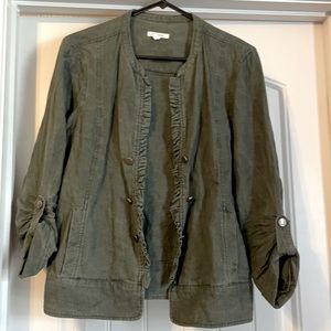 Women’s army green dressy jacket linen